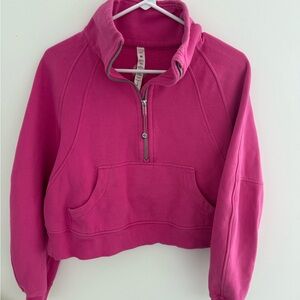 Women's Pink Scuba Half-Zip Sweatshirt